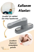 Viselia Pencere Kilidi Pimapen Kilidi Pencere Çocuk Kilidi Pencere Emniyet Kilidi Gri 8 Adet - 6
