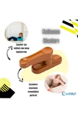 Viselia Açık Kahverengi Pencere Emniyet Kilidi 5 Adet Çocuk Hırsız Kilidi Çekmeli Metal Kilit thumbnail 6