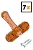 Viselia Açık Kahverengi Pencere Emniyet Kilidi 7 Adet Çocuk Hırsız Kilidi Çekmeli Metal Kilit thumbnail 1