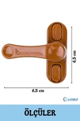 Evene Açık Kahverengi Pencere Emniyet Kilidi 2 Adet Çocuk Hırsız Kilidi Çekmeli Metal Kilit thumbnail 3