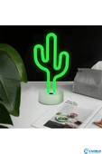 Evene Gece Lambası Masa Lambası Kaktüs Neon Lamba Neon Gece Lamba Kaktüs - 2