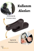 Viselia Koyu Kahverengi Pencere Emniyet Kilidi Çocuk Hırsız Kilidi Çekmeli Metal Kilit thumbnail 7