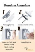 Viselia Beyaz Pencere Kilidi 5 Adet Halatlı Çocuk Güvenlik Emniyet Hırsız Pimapen Pvc Kapı Bebek Kilidi - 3