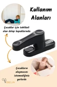 Viselia Pencere Kilidi Pimapen Kilidi Pencere Çocuk Kilidi Pencere Emniyet Kilidi Siyah 7 Adet - 6