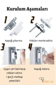 Viselia Gri Pencere Kilidi 1 Adet Halatlı Çocuk Güvenlik Emniyet Hırsız Pimapen Pvc Kapı Bebek Kilidi - 3