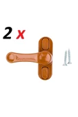Viselia Açık Kahverengi Pencere Emniyet Kilidi 2 Adet Çocuk Hırsız Kilidi Çekmeli Metal Kilit thumbnail 1