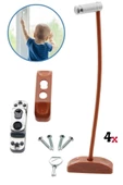 Evene Açık Kahve Pencere Kilidi 4 Adet Halatlı Çocuk Güvenlik Emniyet Hırsız Pimapen Pvc Kapı Bebek Kilit thumbnail 1