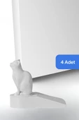 Evene Kapı Stoperi Beyaz Renk Dekoratif Kapı Tutucu Durdurucu 4 Adet Model 2 thumbnail 1