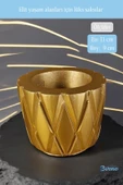 Evene Saksı Büyük Saksı Çiçek Saksısı Büyük Boy Saksı Salon Saksısı Model 7 Altın Saksı thumbnail 2