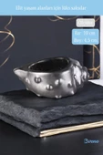 Evene Saksı Dekoratif Saksı Kaktüs Saksısı Sukulent Saksısı Küçük Saksı Model 18 Gümüş Eskitme Saksı thumbnail 2