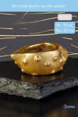 Evene Saksı Dekoratif Saksı Kaktüs Saksısı Sukulent Saksısı Küçük Saksı Model 18 Altın Saksı thumbnail 2