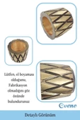 Evene Saksı Çiçek Kaktüs Saksısı Lüx 15 Cm Altın Eskitme Varak Boyalı Baklava Desen Saksı Çiçeklik - 3