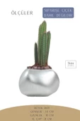 Stein Kohle Çiçek Saksısı Büyük Boy 1 Adet Gümüş Renk Uygulamalı Spiral Oval Model thumbnail 2