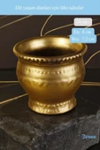 Evene Saksı Dekoratif Saksı Kaktüs Saksısı Sukulent Saksısı Küçük Saksı Model 43 Gold Saksı thumbnail 2