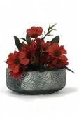 Evene Saksı Büyük Saksı Çiçek Saksısı Büyük Boy Saksı Salon Saksısı Model 2 Siyah Gümüş Saksı thumbnail 1