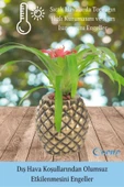 Evene Saksı Çiçek Kaktüs Saksısı Lüx 15 Cm Altın Eskitme Varak Boyalı Ananas Desenli 2'li Set Çiçeklik - 6