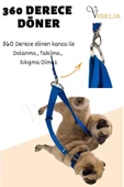 Viselia Köpek Tasması Çoklayıcı Çiftli Gezdirme Kayışı Premium Kalite Kopma Yapmaz Hafif Kolon Kumaş Mavi - 5