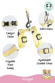Pandogo Kedi Köpek Tasması Ayarlanabilir Bedenli Kaçış Önleyici Tasarım Sevk Kayışlı Dubai Model Sarı thumbnail 2