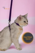 Viselia Kedi Tasması Boyun Göğüs Ayarlanabilir Sevk Kayışlı Gezdirme Seti thumbnail 5