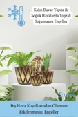 Evene Saksı Çiçek Kaktüs Saksısı Lüx 15 Cm Altın Eskitme Varak Boyalı Baklava Desenli 3'lü Set Çiçeklik - 7