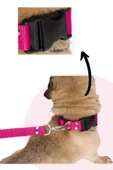 Evene Köpek Tasması Köpek Gezdirme Ayarlanabilir Boyun Tasması Pembe - 3