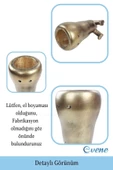 Evene Saksı Çiçek Kaktüs Saksısı Lüx 13,5 Cm Altın Eskitme Varak Boyalı Havuç Desenli 2'li Set Çiçeklik - 3