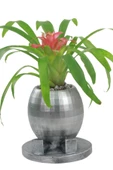 Stein Kohle Çiçek Saksısı Büyük Boy 1 Adet Gümüş Renk Eskitme Uygulamalı Ayaklı Yuvarlak Model thumbnail 1