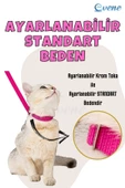 Evene Kedi Tasması Kedi Gögüs Bel Ayarlanabilir Tasma Pembe thumbnail 6