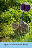 Evene Kedi Tasması Kedi Göğüs Bel Ayarlanabilir Dayanıklı Sağlam Tasma 1 cm İnce Kolon Mor - 6