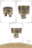 Stein Kohle Çiçek Saksısı Büyük Boy 3 Adet Altın Renk Eskitme Uygulamalı Pantolon Model - 5