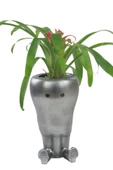 Stein Kohle Çiçek Saksısı Büyük Boy 1 Adet Gümüş Renk Eskitme Uygulamalı Havuç Model thumbnail 1