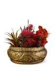 Evene Saksı Büyük Saksı Çiçek Saksısı Büyük Boy Saksı Salon Saksısı Model 5 Altın Eskitme Saksı thumbnail 1