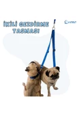 Pandogo Kedi Köpek Çiftli Gezdirme Tasması Mavi Çoklu Tasma Premium Kalite Model Amsterdam - 2