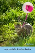 Evene Kedi Tasması Kedi Göğüs Bel Ayarlanabilir Dayanıklı Sağlam Tasma 1 cm İnce Kolon Pembe - 6