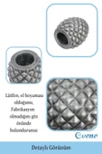 Evene Saksı Çiçek Kaktüs Saksısı Lüx 15 Cm Gümüş Eskitme Varak Boyalı Ananas Desenli 2'li Set Çiçeklik - 3