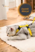 Viselia Kedi Tasması Boyun Göğüs Ayarlanabilir Sevk Kayışlı Gezdirme Seti - 3