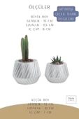 Stein Kohle Çiçek Saksısı Büyük Boy 2 Adet Gümüş Renk Uygulamalı Dişli Model thumbnail 2
