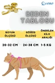 Evene Kedi Tasması Kedi Gögüs Bel Ayarlanabilir Tasma Siyah - 3