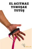 Viselia Köpek Tasması Çoklayıcı Çiftli Gezdirme Kayışı Premium Kalite Kopma Yapmaz Hafif Kolon Kumaş Pembe - 4