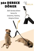Viselia Köpek Tasması Çoklayıcı Çiftli Gezdirme Kayışı Premium Kalite Kopma Yapmaz Hafif Kolon Kumaş Siyah - 5