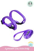Pandogo Kedi Gezdirme Tasması Sevk Kayışlı Mor Dubai thumbnail 3
