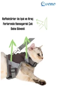 Evene Kedi Tasması Göğüs Boyun Tasma Seti Sevk Kayışlı Terletmeyen Nefes Alan Reflektörlü Tasma S Gri thumbnail 5