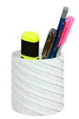 Evene Kalemlik Beyaz Renk Masa Kalemliği Organizer Kalemlik Çapraz Model thumbnail 1