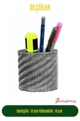 StarLightning Kalemlik Gümüş Eskitme Renk Masa Kalemliği Organizer Kalemlik Model 5 - 3