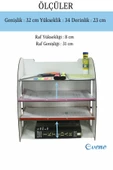 Evene Dosya Düzenleyici Masa Üstü Organizer Ahşap Evrak Rafı Beyaz Renk Model 6 - 3