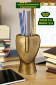 StarLightning Kalemlik Masa Kalemliği Organizer Kalemlik Altın Eskitme Renk Model 23 - 3