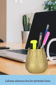 Evene Kalemlik Altın Renk Masa Kalemliği Organizer Kalemlik Dönen Model 3 thumbnail 4
