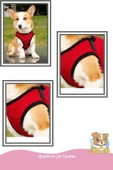 Pandogo Kedi Köpek Tasması Reflektörlü Fileli Hava Alan Kumaş Sevk Kayışlı Kedi Gezdirme Tasması Kırmızı M - 5