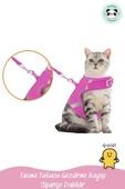 Pandogo Kedi Tasması Göğüs Gezdirme Tasması Uzun Sevk Kayışlı Pembe S Beden thumbnail 5