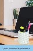 Evene Kalemlik Beyaz Renk Masa Kalemliği Organizer Kalemlik Çapraz Model thumbnail 4